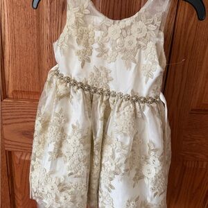 American Princess Cream and Gold Floral American Princess Dress